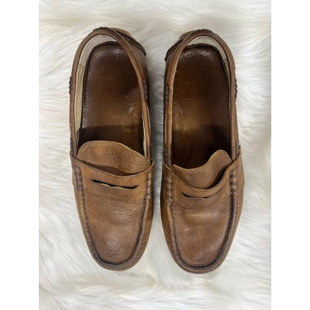 FRYE West Penny Loafer Men's 8.5 Brown Leather Lined Moccasin Driver - Picture 6 of 6